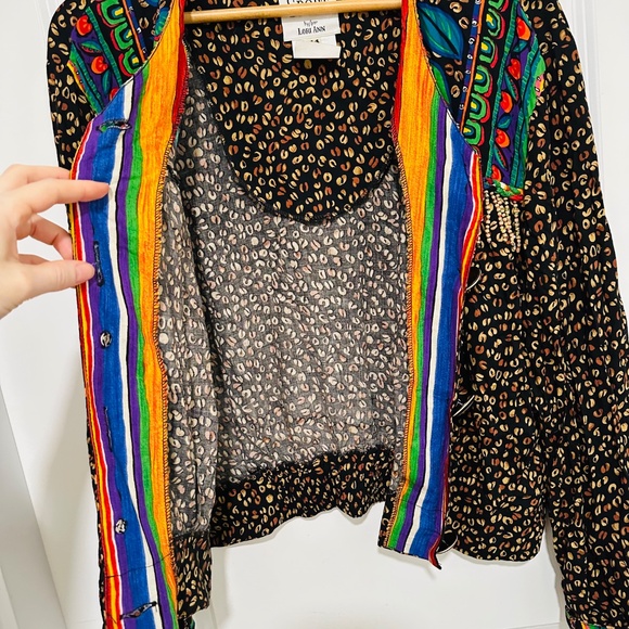 Vintage 2-Piece Set | LA Sport by Lori Ann Skirt and Jacket Set Vibrant Pattern - Picture 7 of 14